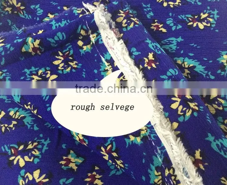 Oeko-tex standard 30*24 135gsm print crinkle rayon fabric, plain crepe viscose fabric