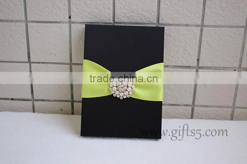 Elegant black packaging boxes for wedding invitations
