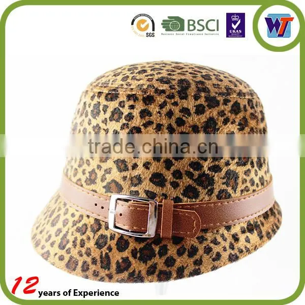 2015 High Quality Women Fashion Cap Custom Wool Felt Hats With Fur Buckle