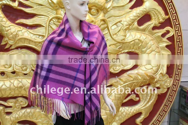 fashion wool/cashmere checked ladies scarves