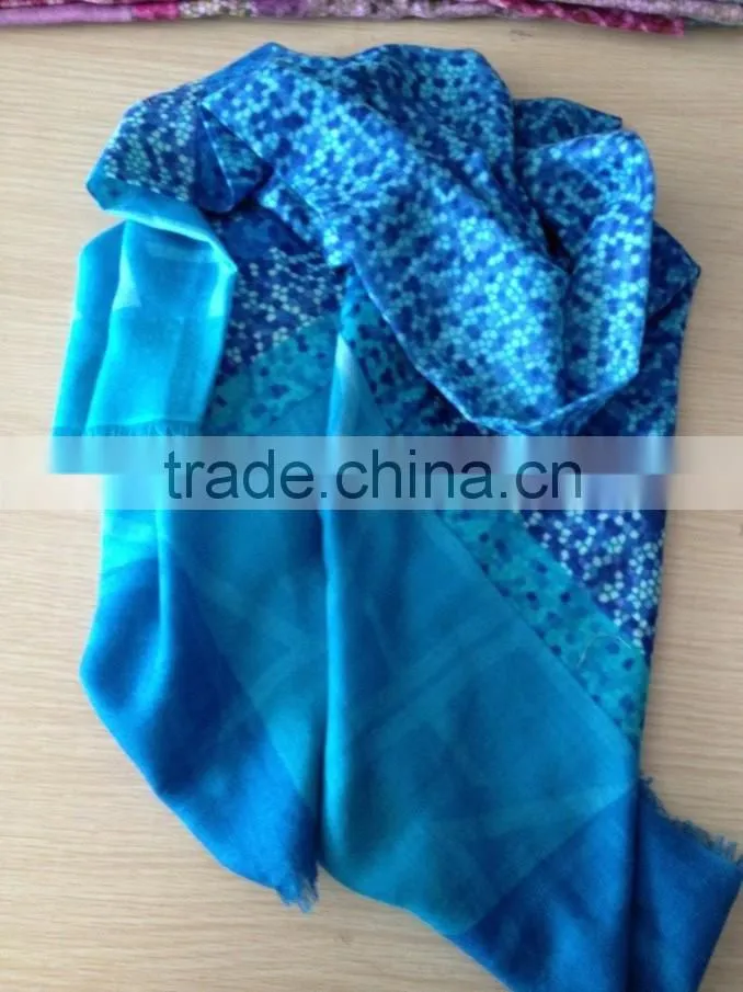 cashmere and modal digital printed square scarf