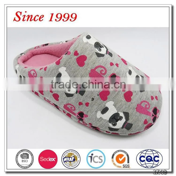 latest design fashion fleece insole girls slippers