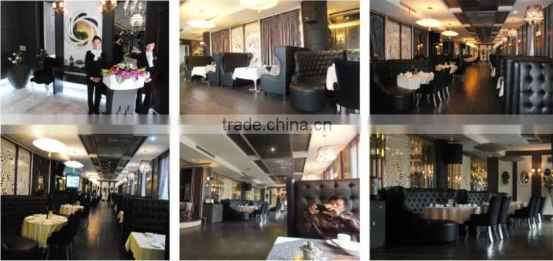 commercial restaurant furniture wooden dining chair /table and booth set