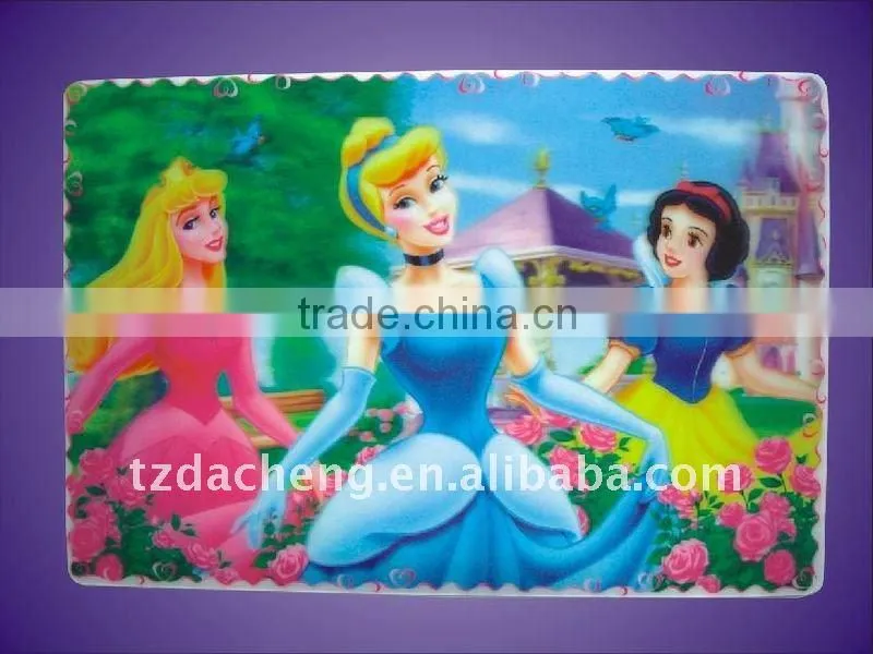 Best Selling Durable Using cartoon 3D Lenticular Printing Pp Placemat