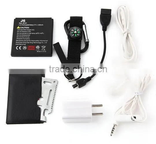J6 Smartphone IP68 MTK6592 Octa Core 2GB 8GB 5.0 Inch HD Screen 3000mAh
