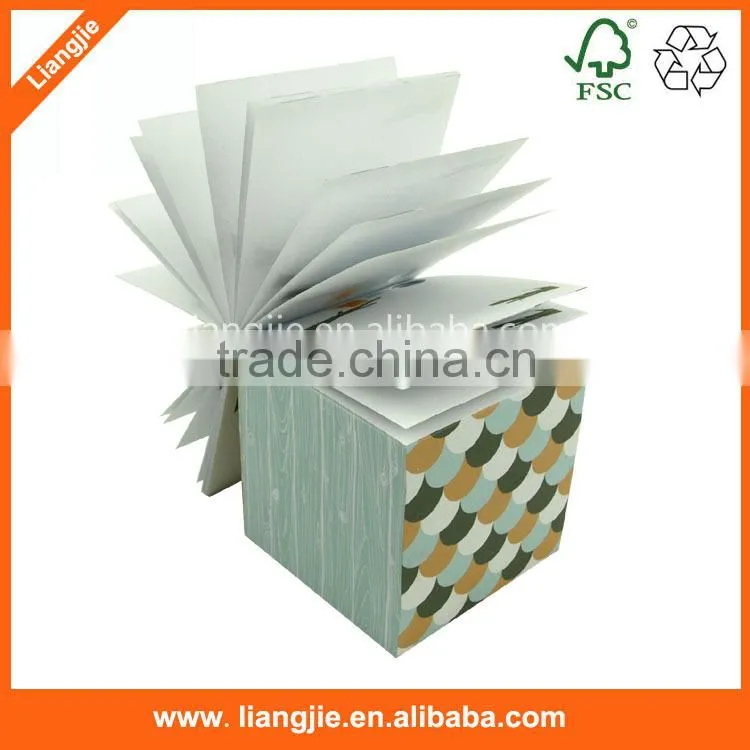 Side-advertisement printed notepad cube, memo block