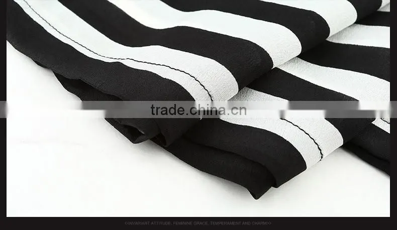 Women's Clothing Casual Temperament Simple Sexy Short-sleeved Striped dress Spring Summer wild