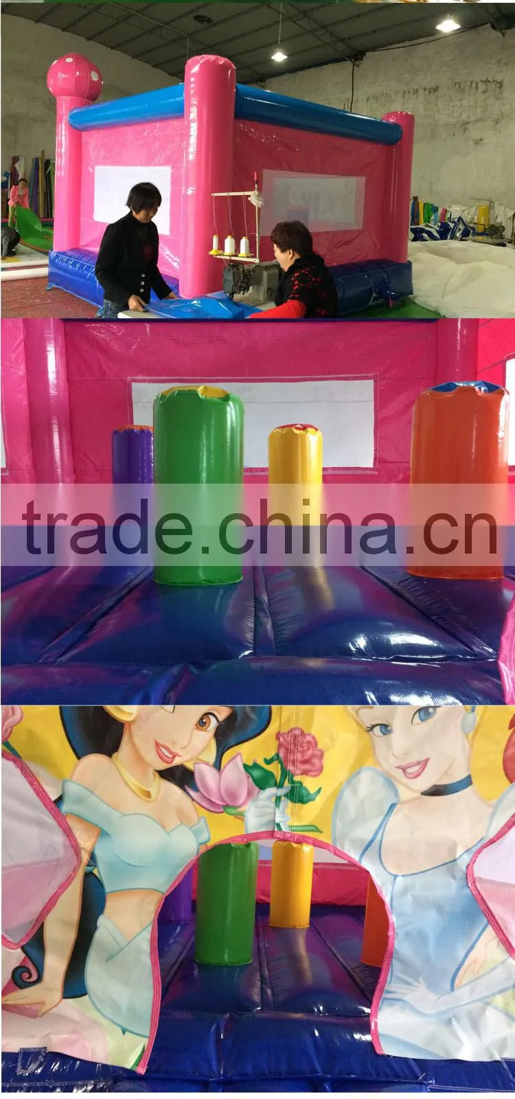 2016 Hot inflatable water slides for rent,0.5mm PVC busy bouncers, commercial jumping toy