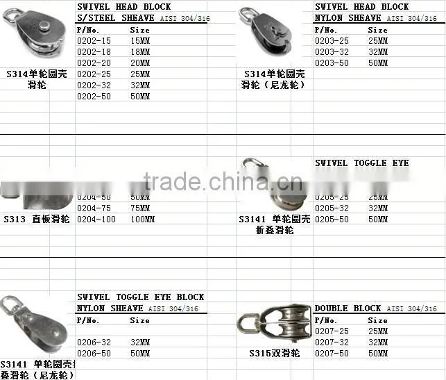 Stainless Steel Pulley Block,SS304/SS316
