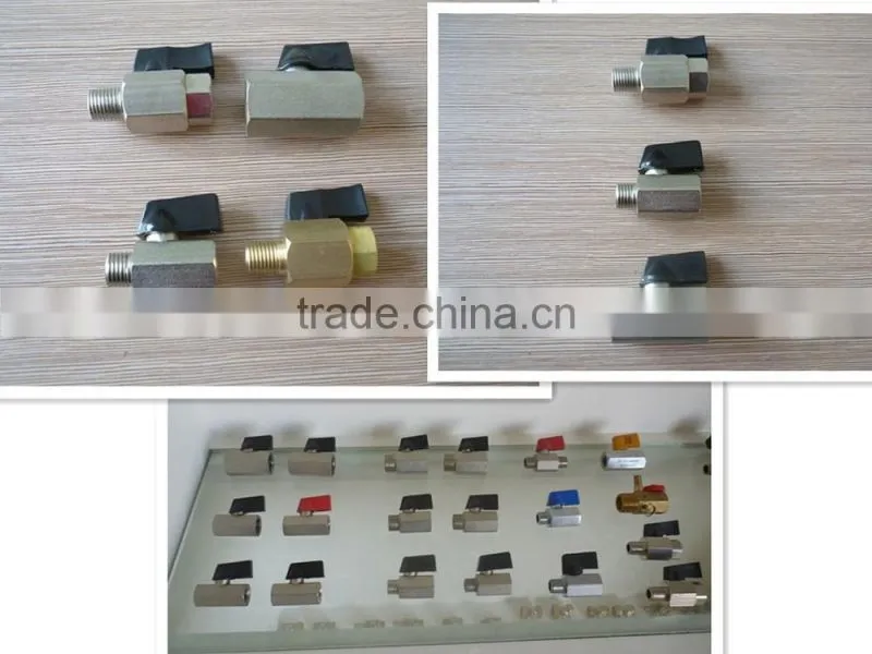 brass mini ball valve with size of 1/4" 3/8"1/2" ,female and male thread ,brass body with nipple or chrome planted ,