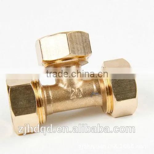 brass fitting tee , brass tee for pex-al-pex connect , tee connector