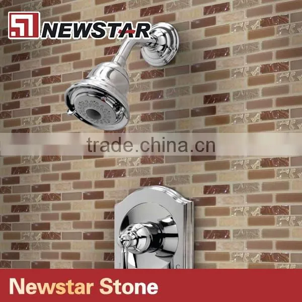 Newstar Coloured Gold Color Glass Mosaic Tile Art Backsplash For Kitchen