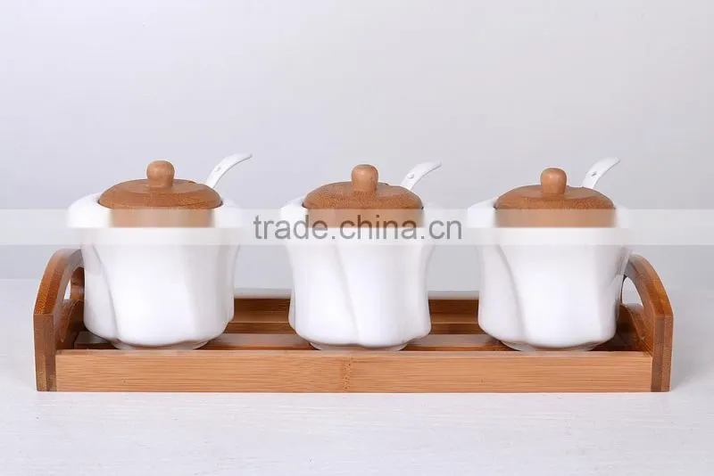 hot sale high quality porcelain ceramic kitchen canisters/ceramic kitchen canister sets/3pcs ceramic canister sets