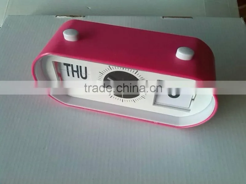 Flip-Date Retro Alarm Clock With Calendar/date table clock/table alarm clock