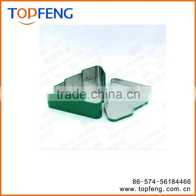 christmas tin box/tin gift box/triangle tin box/square tin money box/box candy