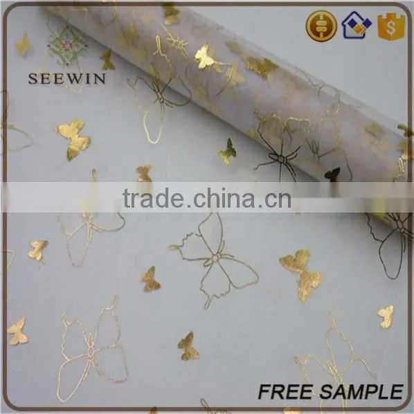 soft fashionable sheer silk organza fabric tulle roll