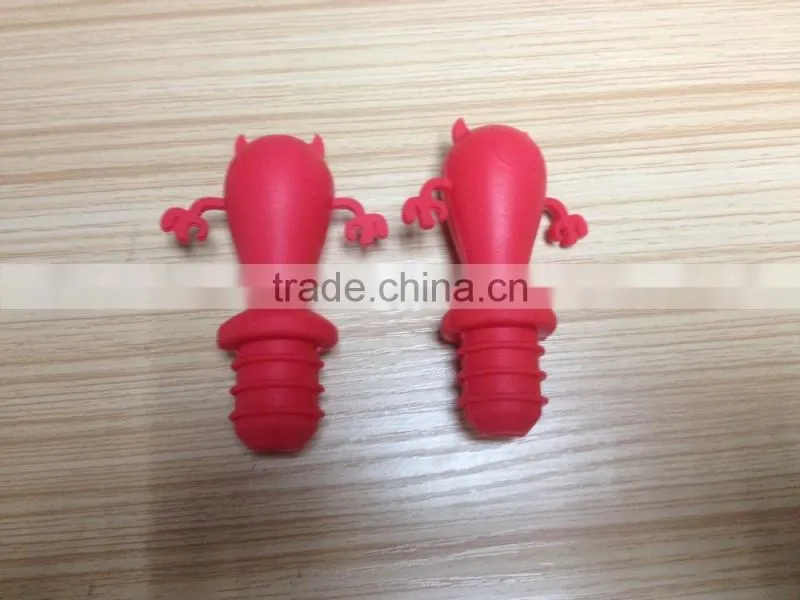 Cute pattern design 100% food grade silicone wine bottle stopper