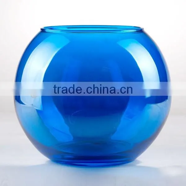 hand made cute mini blue glass vase home decor