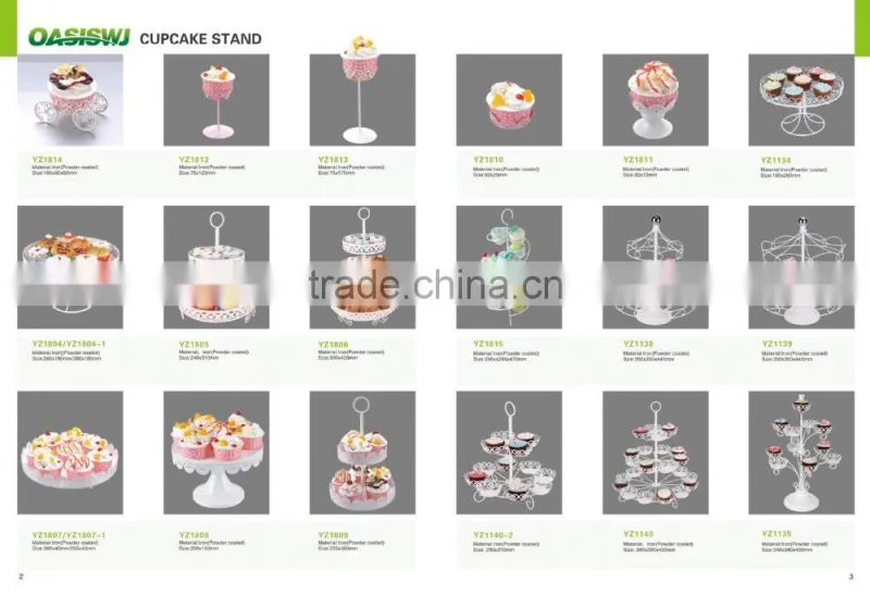foldable iron /stainless steel/powder coated 3 -tiers cupcake stand-wirefruit basket