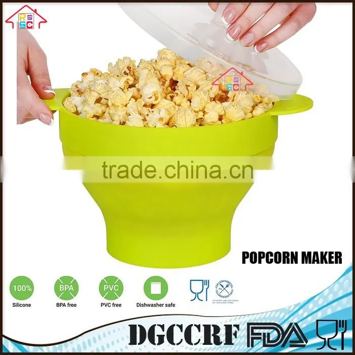 NBRSC Collapsible Microwave Silicone Popcorn Popper Maker with handle