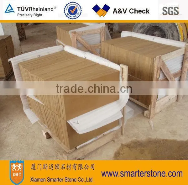 Yellow wooden sandstone tile