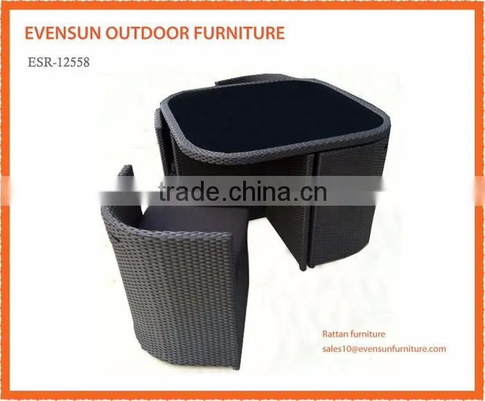 Hot sales synthetic rattan leisure outdoor furniture french folding table set
