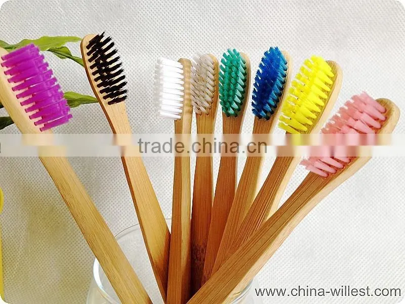 colorful high quality bamboo toothbrush, household toothbrush