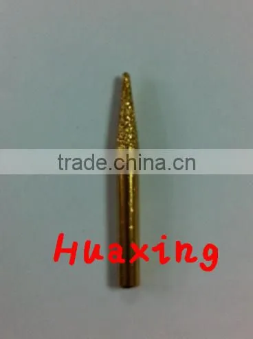 Taper shape vacuum brazed diamond engraving burrs