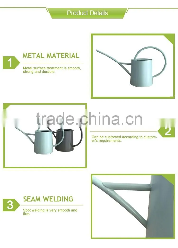 Colored metal garden watering cans in bulk