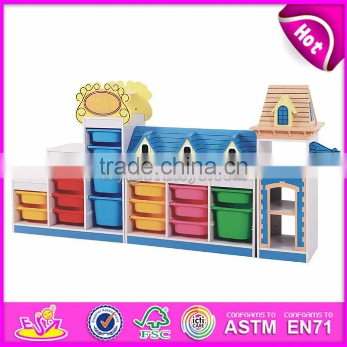 New style preschool storage shelf wooden kids indoor playhouse W08C187-S