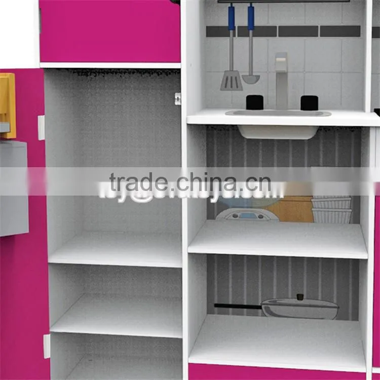 New design educational toys wooden children role play kitchen with accessories W10C280