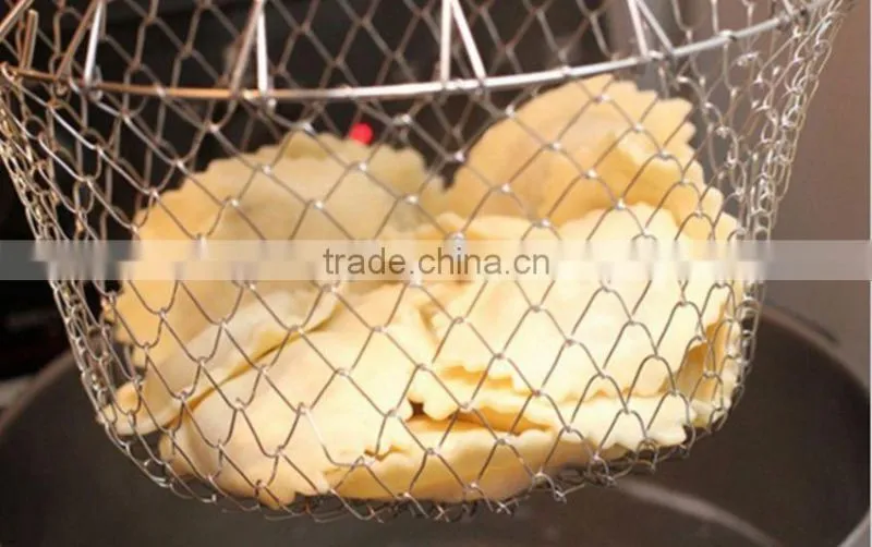 Metal Wire Strainer Mesh Collapsible Egg Basket Farm Canning Multi Purpose