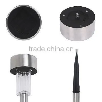 Outdoor Garden Stainless Steel LED Solar Path Landscape Light Lamp NEW