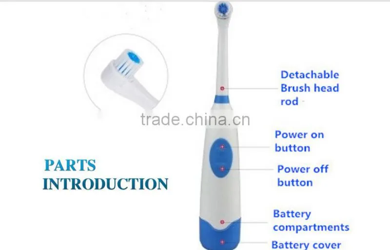 Revolving Electric Toothbrush Clean Waterproof With 3 Brush Heads