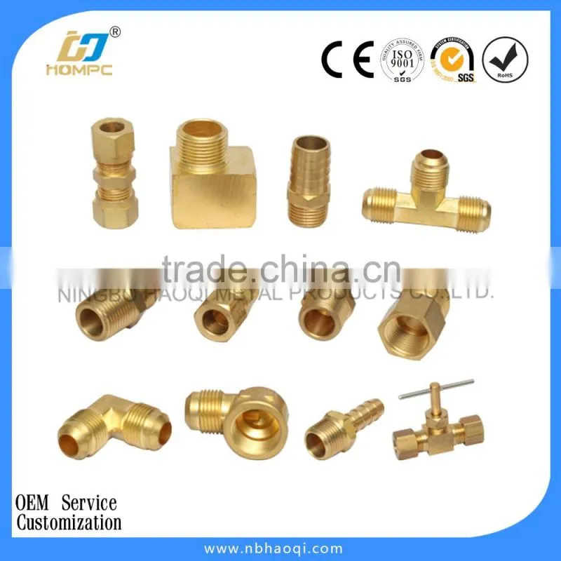 Pipe connector compression brass fitting