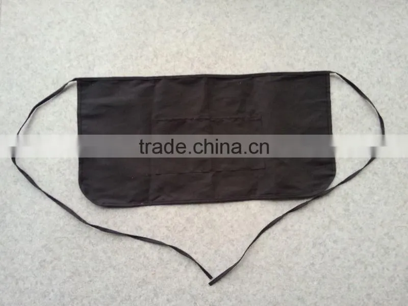 Black Cotton Apron Waist Style Cooking Apron With One Pocket(Z-AP-006)