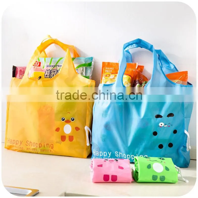 Cute Eco Reusable Nylon folding Foldable Shopping Bag