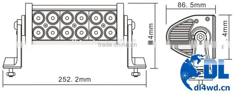 high power 36w car led lamp led work light bar