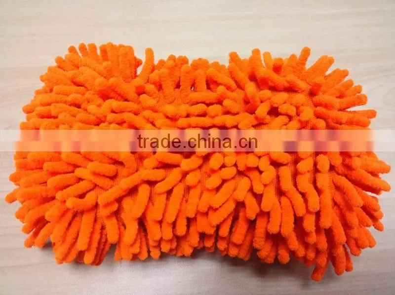 Car microfiber cleaning sponge with chenille easy use