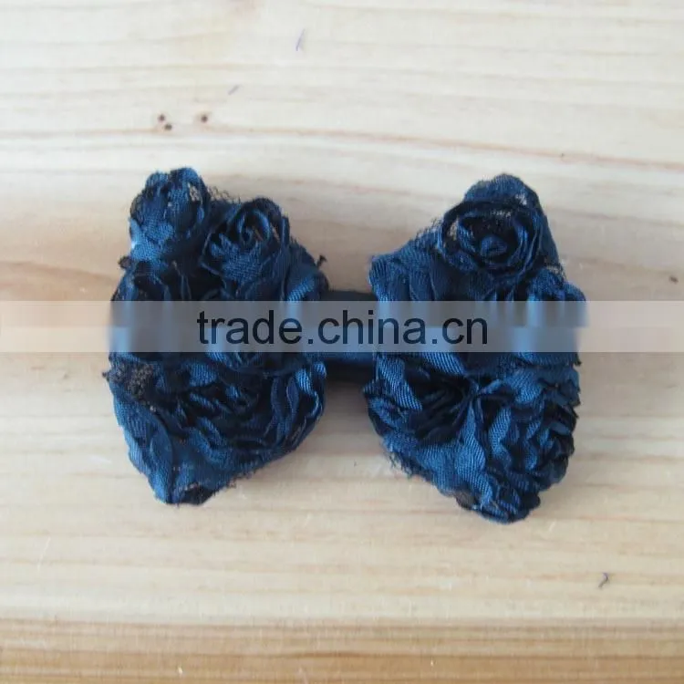 shabby bow flower clip for kids hair accessories