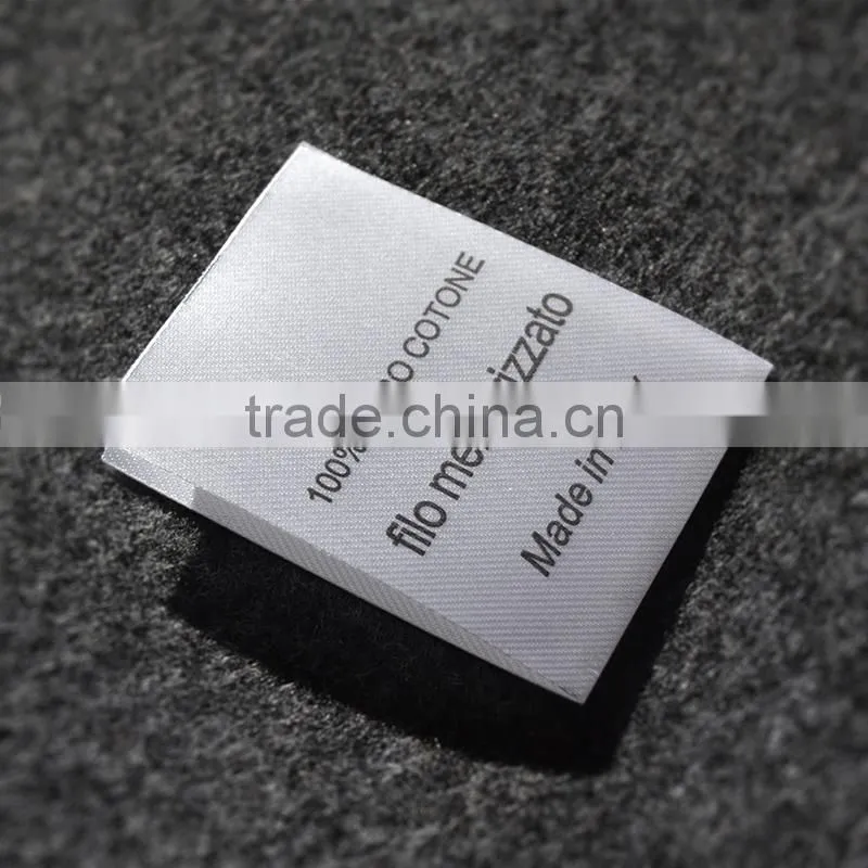 Customized Printed Satin Wash Care Label For Clothing