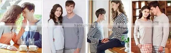 high quality couple homewear sleepwear sets stripe flowers cotton pajama