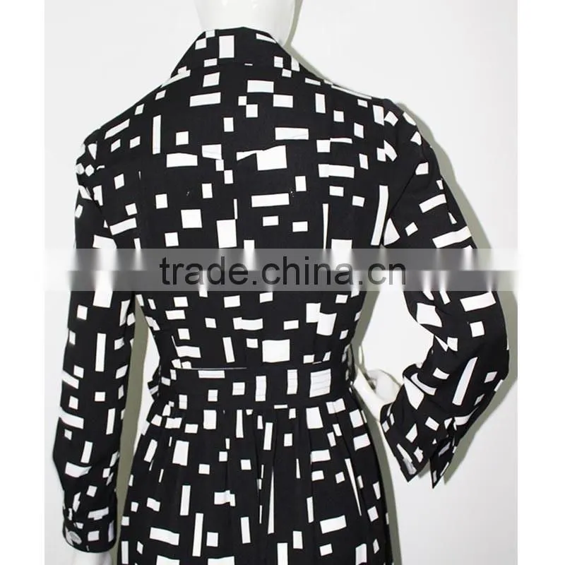 women classic black and white long skinny fancy life jacket for ladies
