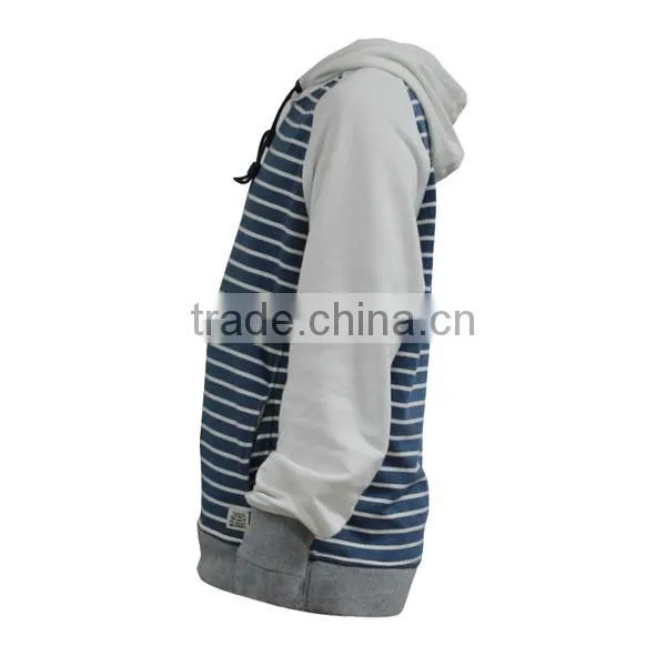 Newest fashion design classic style 100% cotton man custom hoodies, striped hoodies for men