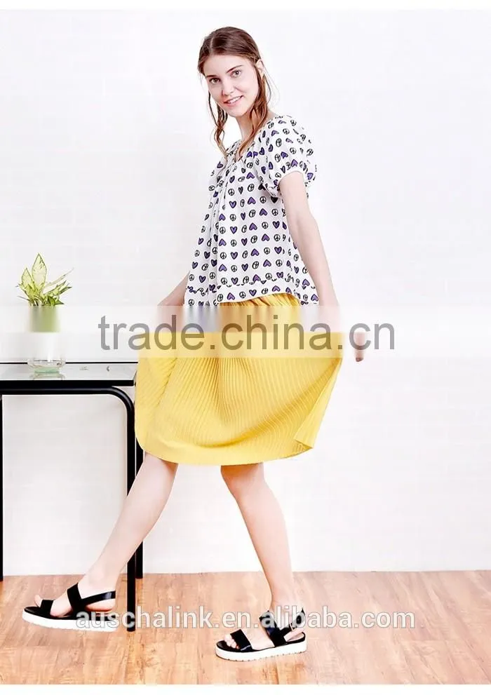 new style lady puff sleeve full screen printing t shirt wholesale