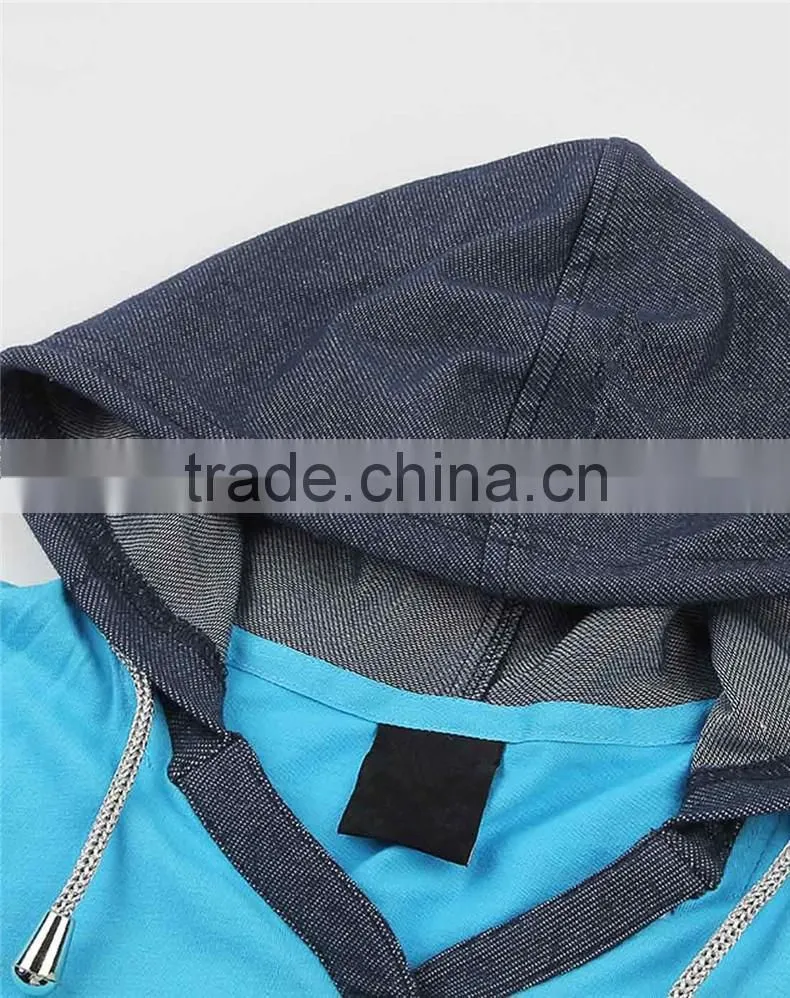 Unisex v-neck t-shirts with short sleeves with hood