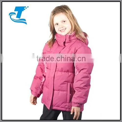 Kids Childrens Snow Warm Winter Padded Jacket Coat Fleece Lined Collar + Hood Bright Pink 7-10years