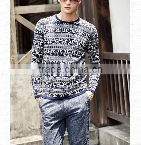 2014-2015 high fashion men's jacquard pullover sweaters