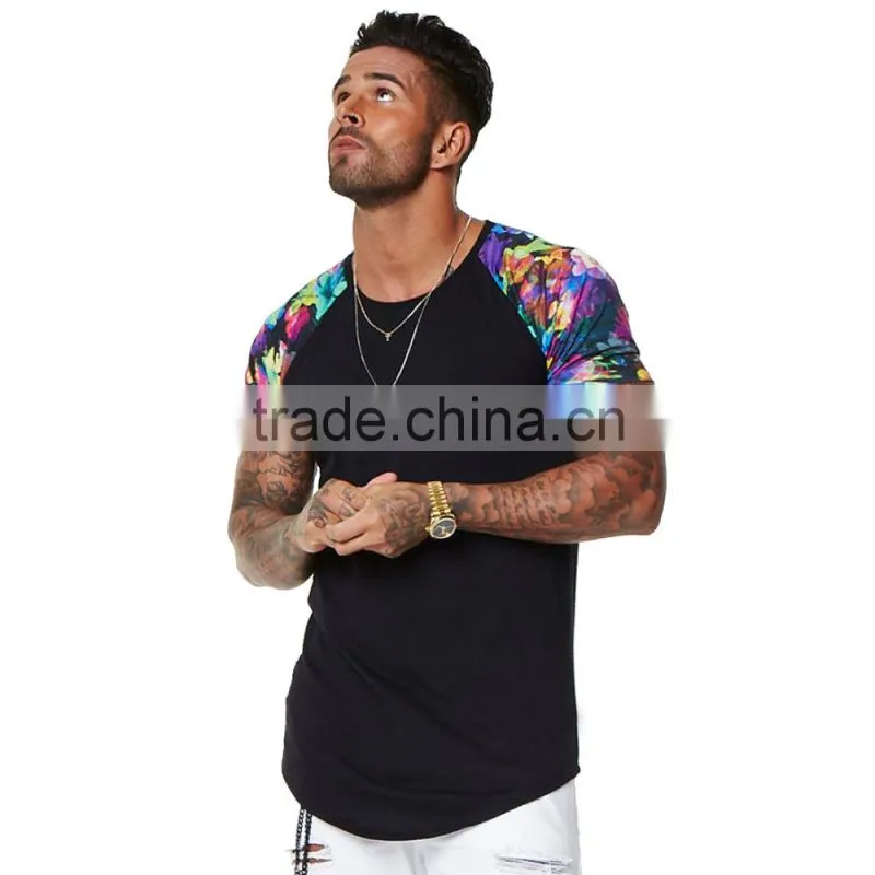curve bottom t shirt, mens curve t shirt sublimation printing