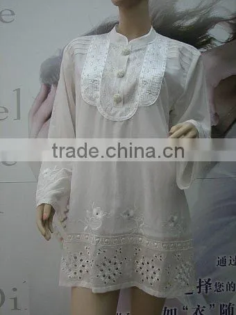 woman embroidery jumper long blouse